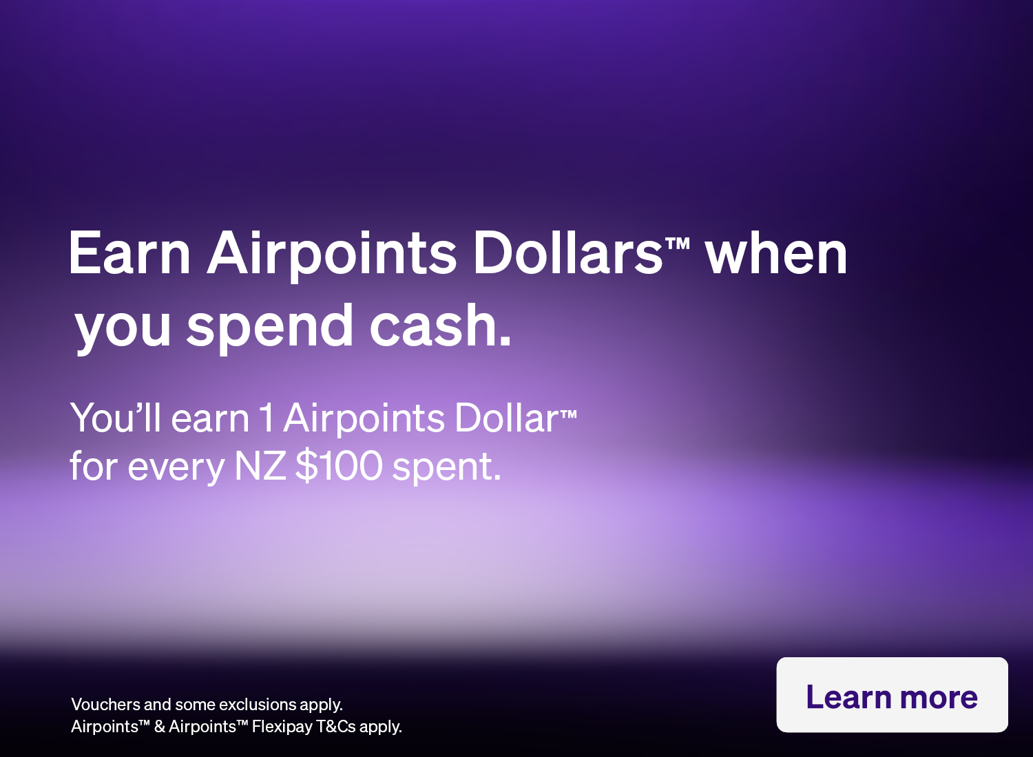 earn airpoints dollars when you spend cash